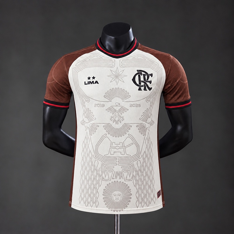 Flamengo 26/27 Champion Edition White and Brown Player Version Jersey