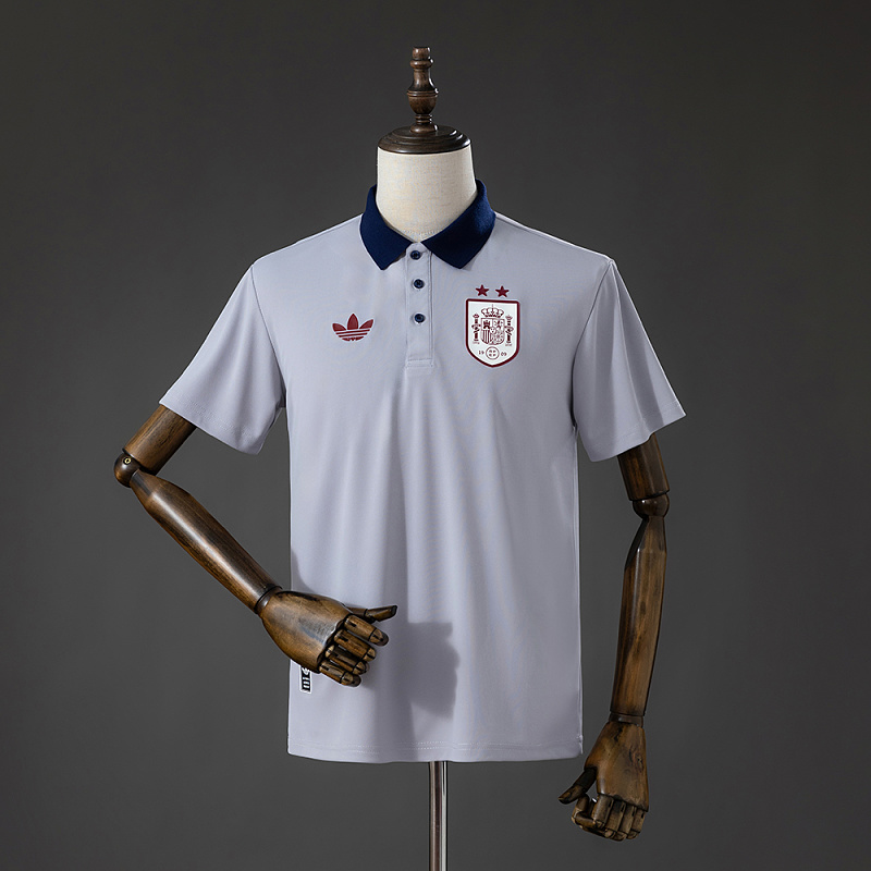 Spain 2026 2 Stars Lifestyler Polo Shirt - Grey