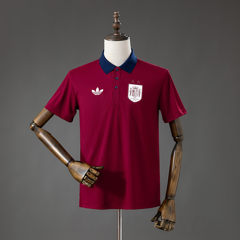 Spain 2026 2 Stars Lifestyler Polo Shirt - Red